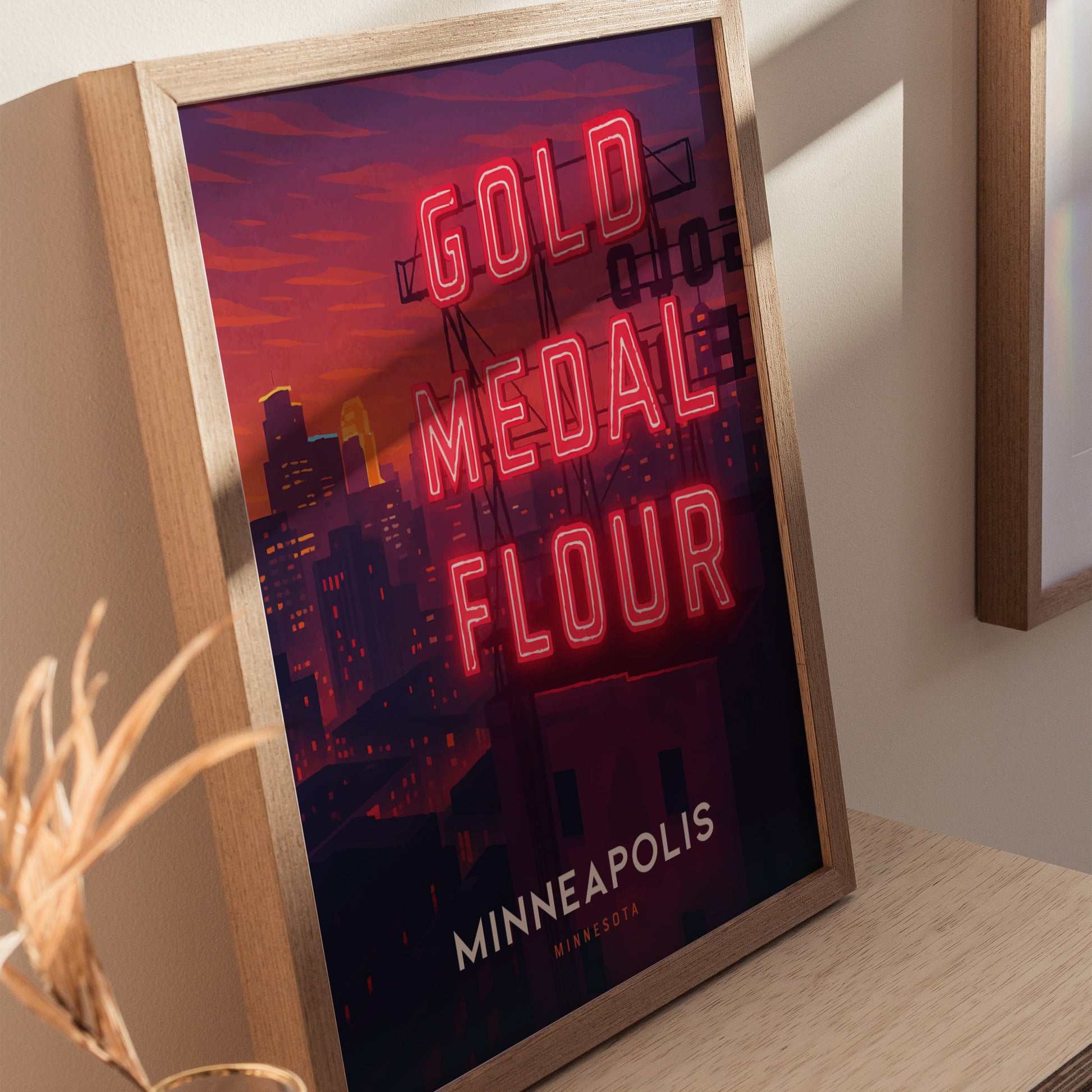 Gold Medal Flour Sign Poster | Minneapolis Minnesota Landmark Wall Art | Framed or Unframed