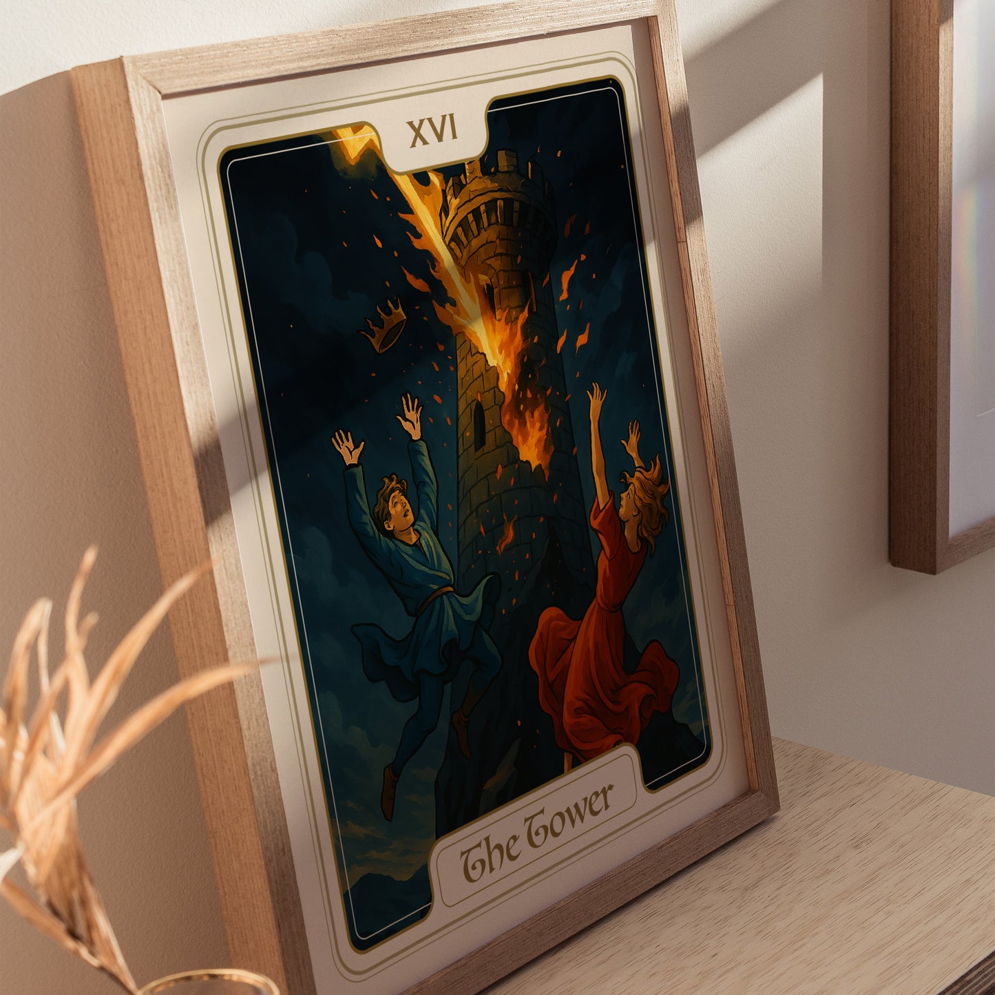 The Tower Tarot Poster | Major Arcana Art | Vintage Art Nouveau Gift