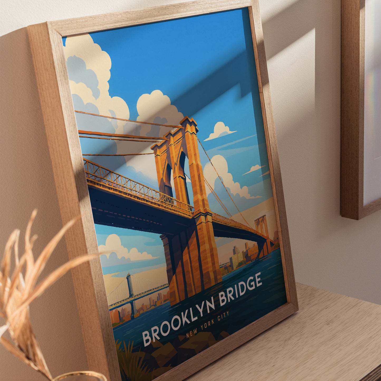 Brooklyn Bridge NYC Poster | Iconic New York Wall Art | Framed or Unframed