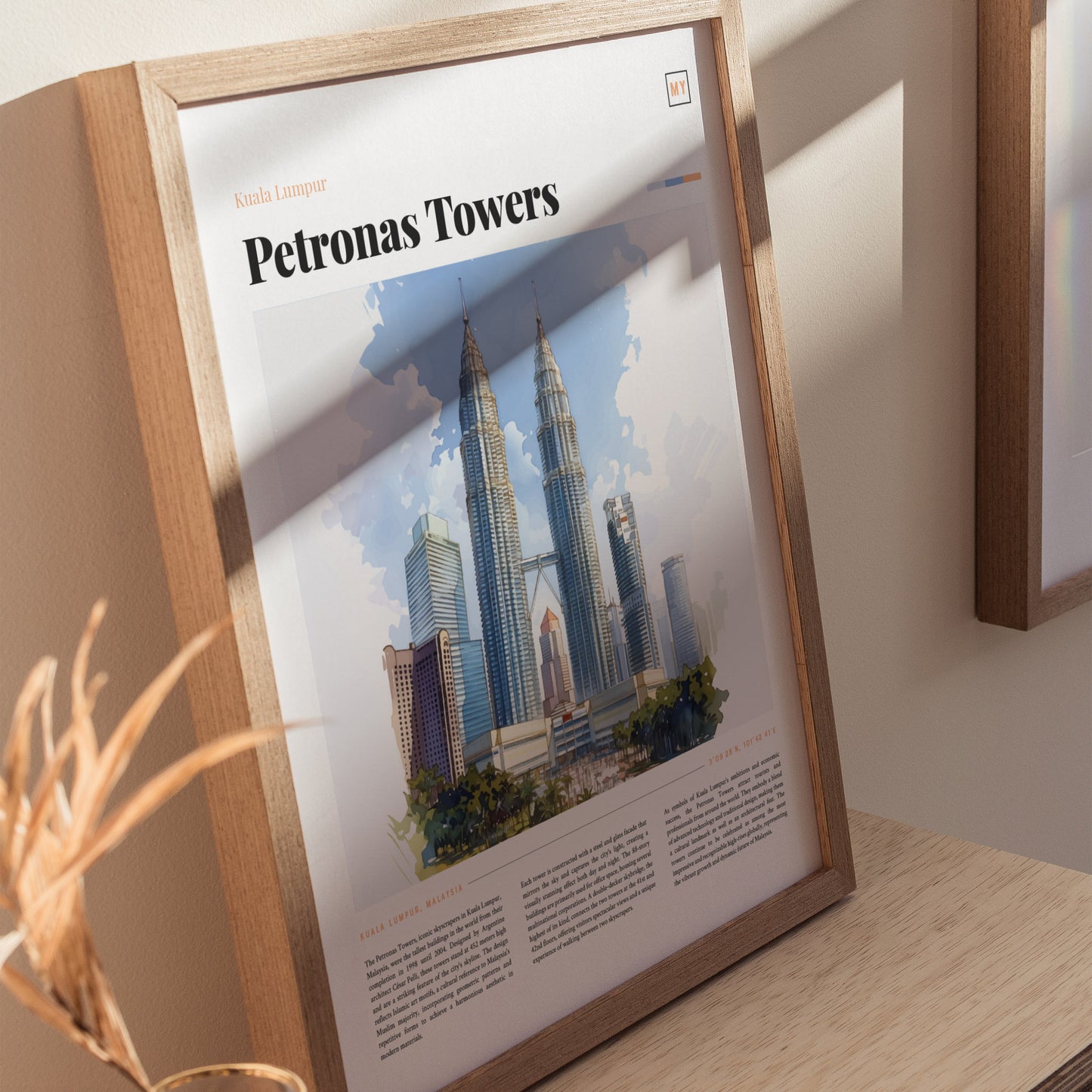 Kuala Lumpur Skyline Poster | Petronas Twin Towers Cityscape Wall Art