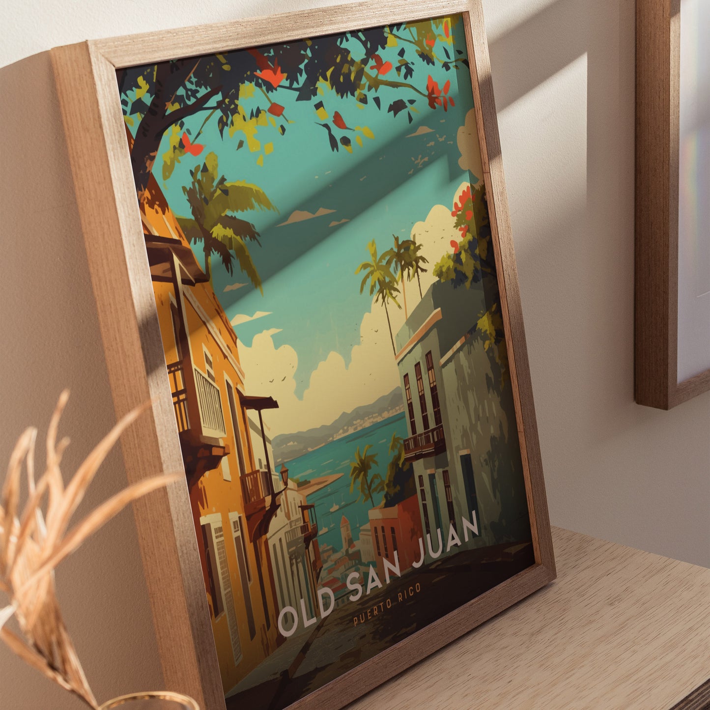 Old San Juan Poster | Puerto Rico Historic District Wall Art Print