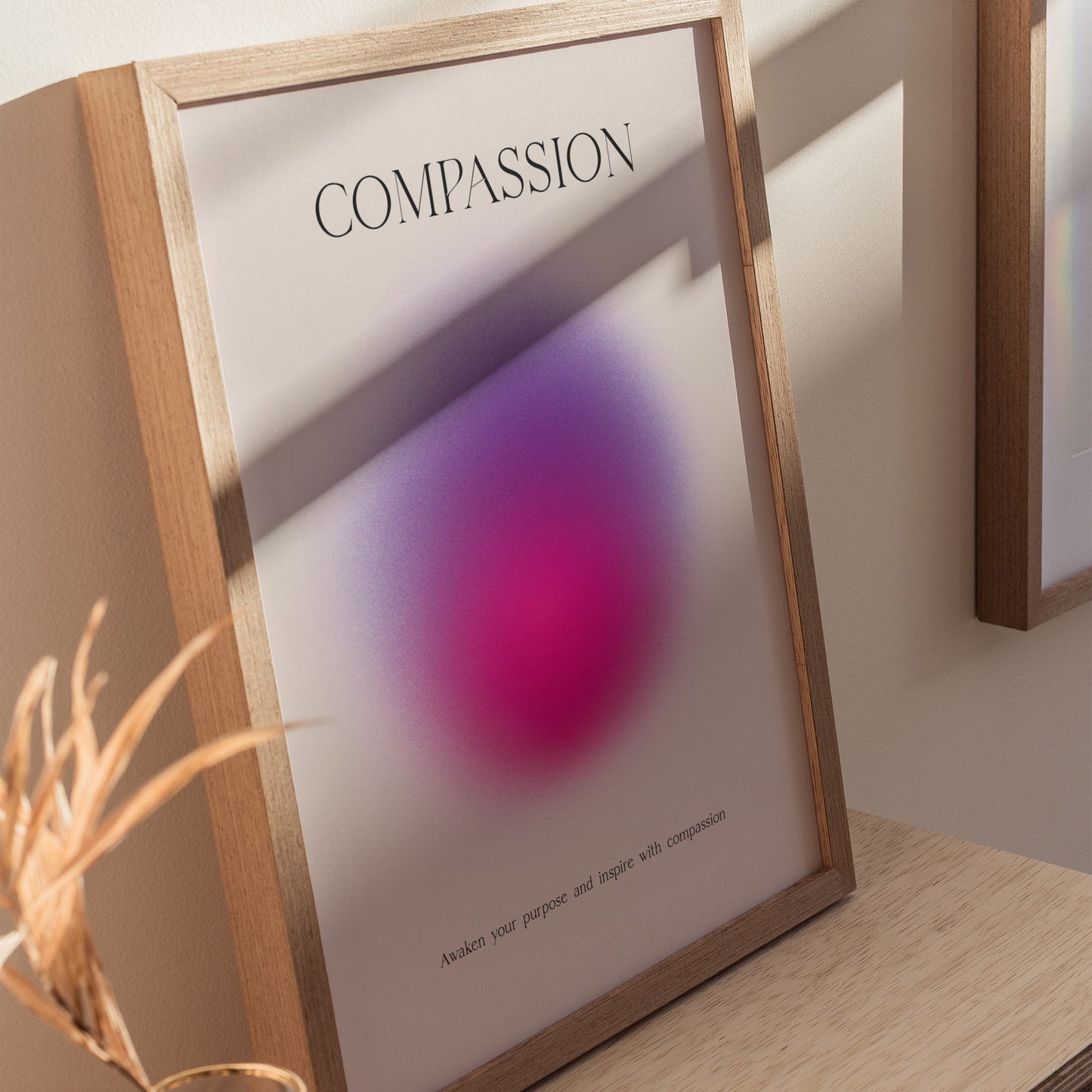 Compassion Aura Poster | Minimalist Modern Typography Wall Art | Framed or Unframed