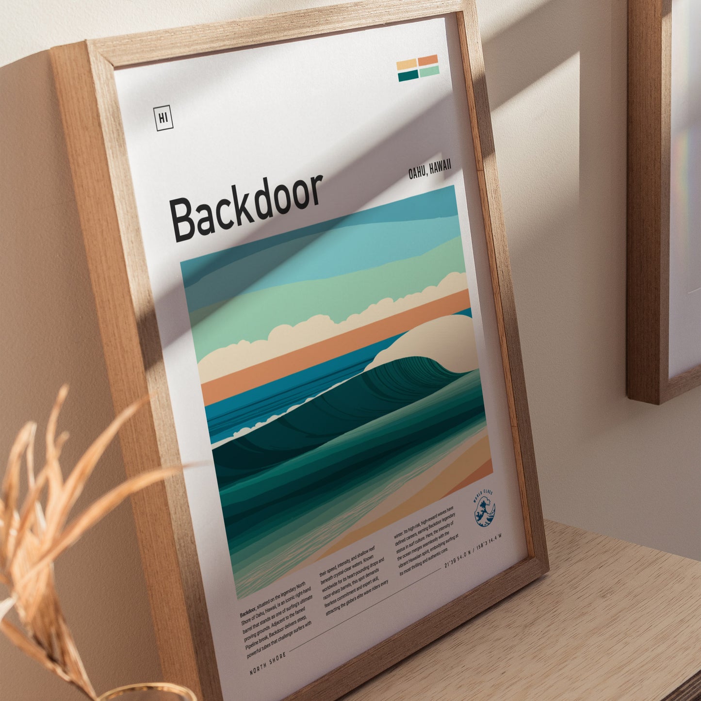 Backdoor Surf Spot Poster | North Shore Oahu Hawaii Wall Art | Framed or Unframed