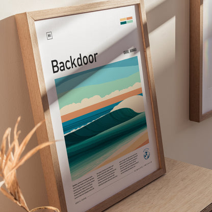 Backdoor Surf Spot Poster | North Shore Oahu Hawaii Wall Art | Framed or Unframed