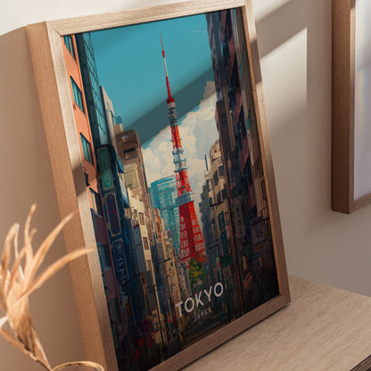 Tokyo Cityscape Poster | Bold Japan Skyline Wall Art Print