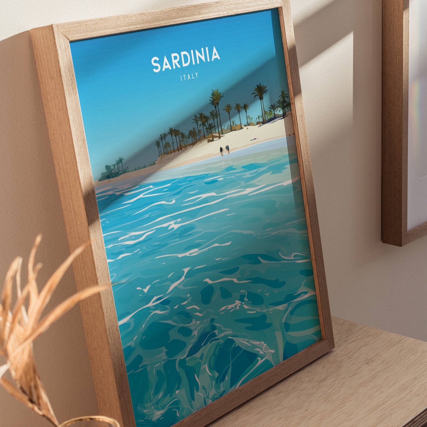 Sardinia Italy Poster | Mediterranean Beach Art | Costa Smeralda Decor
