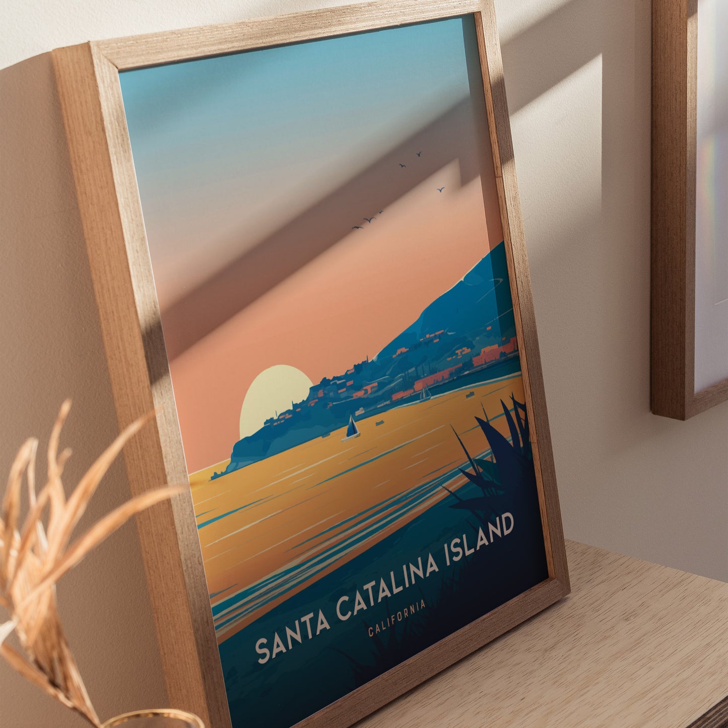 Catalina Island Poster | California Coastal Art | Santa Catalina Beach