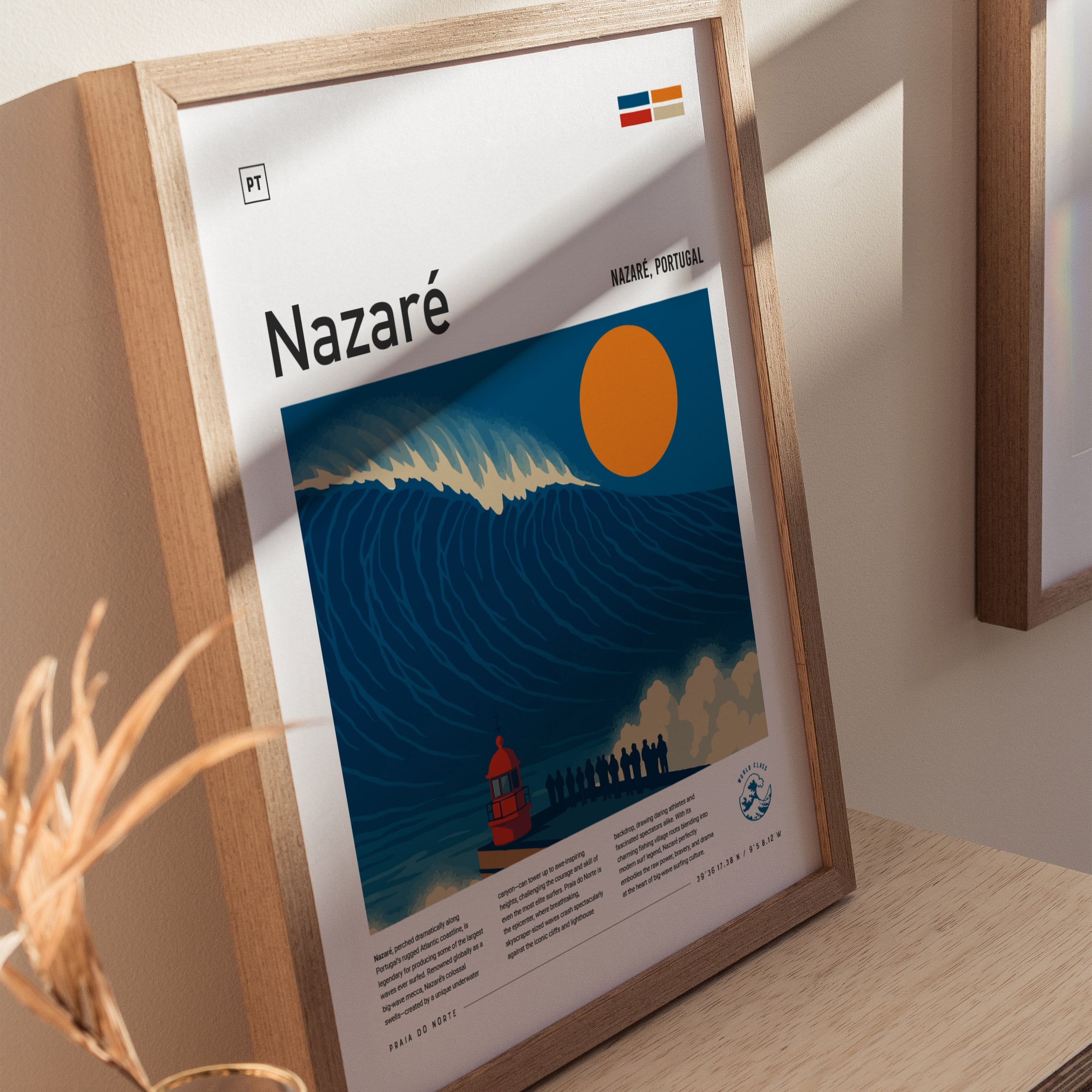 Nazare Big Wave Surf Poster | Big Wave Surf Art Print | Swell Scenes