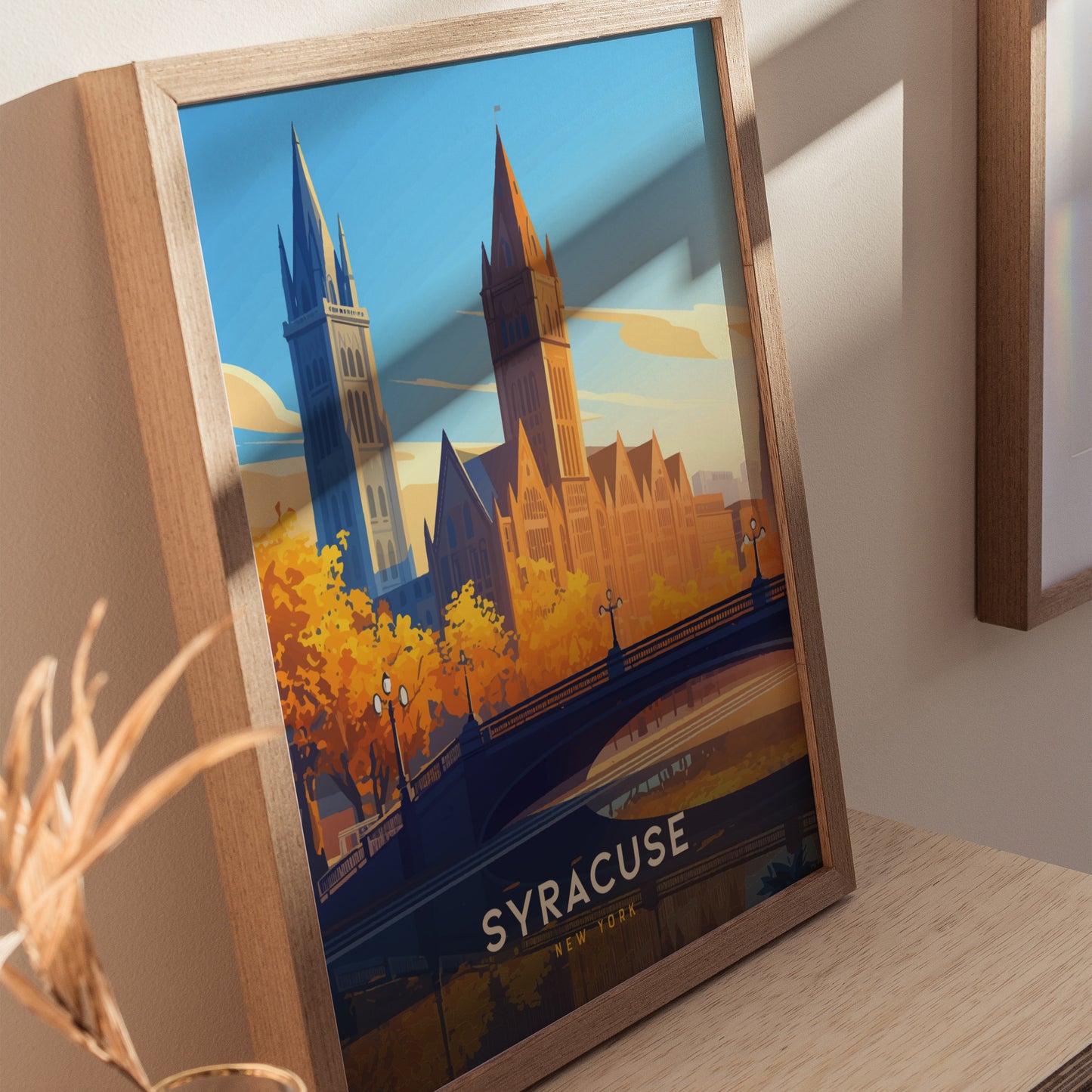 Syracuse Poster | New York Skyline Art | Central NY City Gift Decor