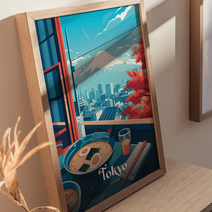 Tokyo Ramen Poster | Japanese Food Wall Art Print | Framed or Unframed