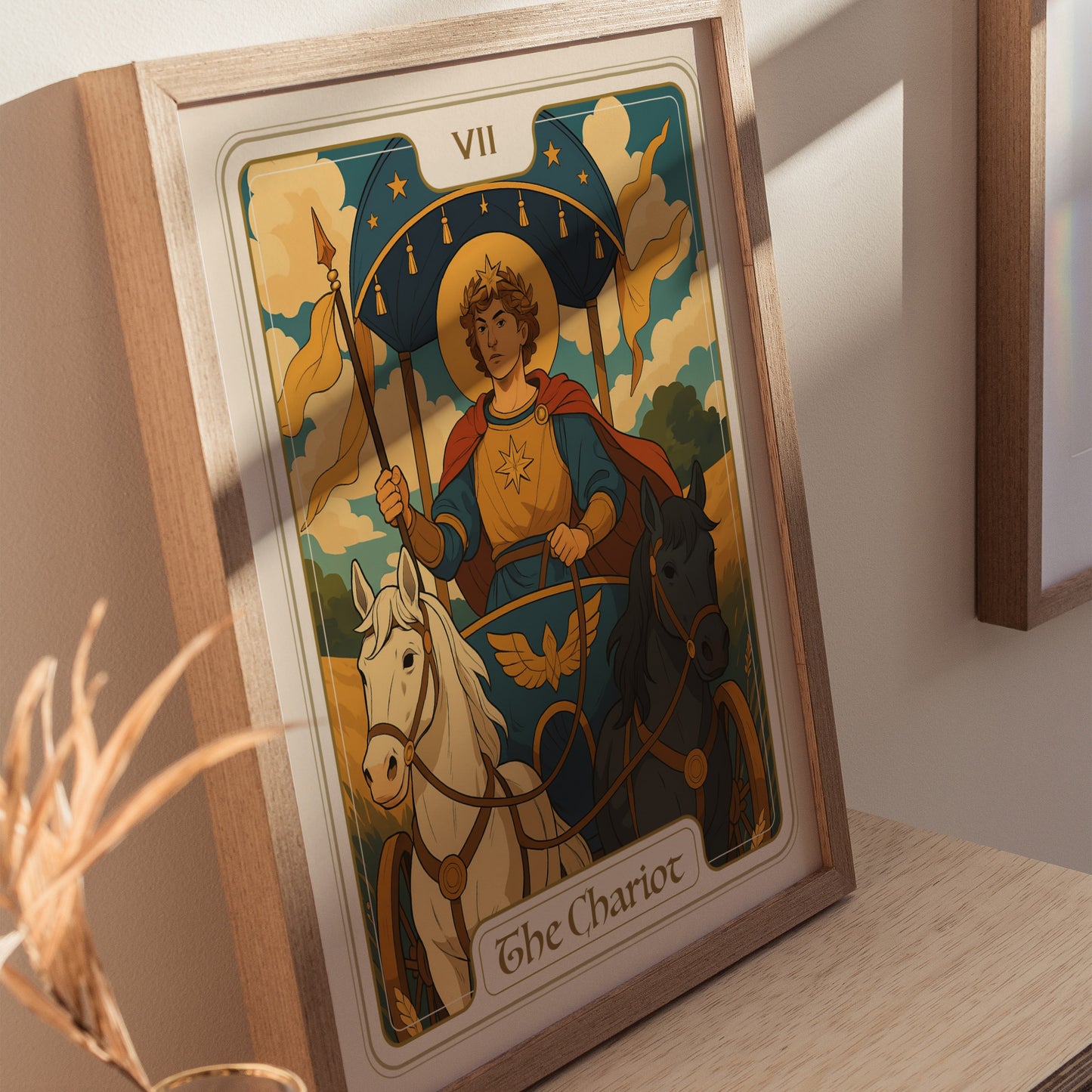 The Chariot Tarot Poster | Major Arcana Card VII | Victory Willpower Wall Art