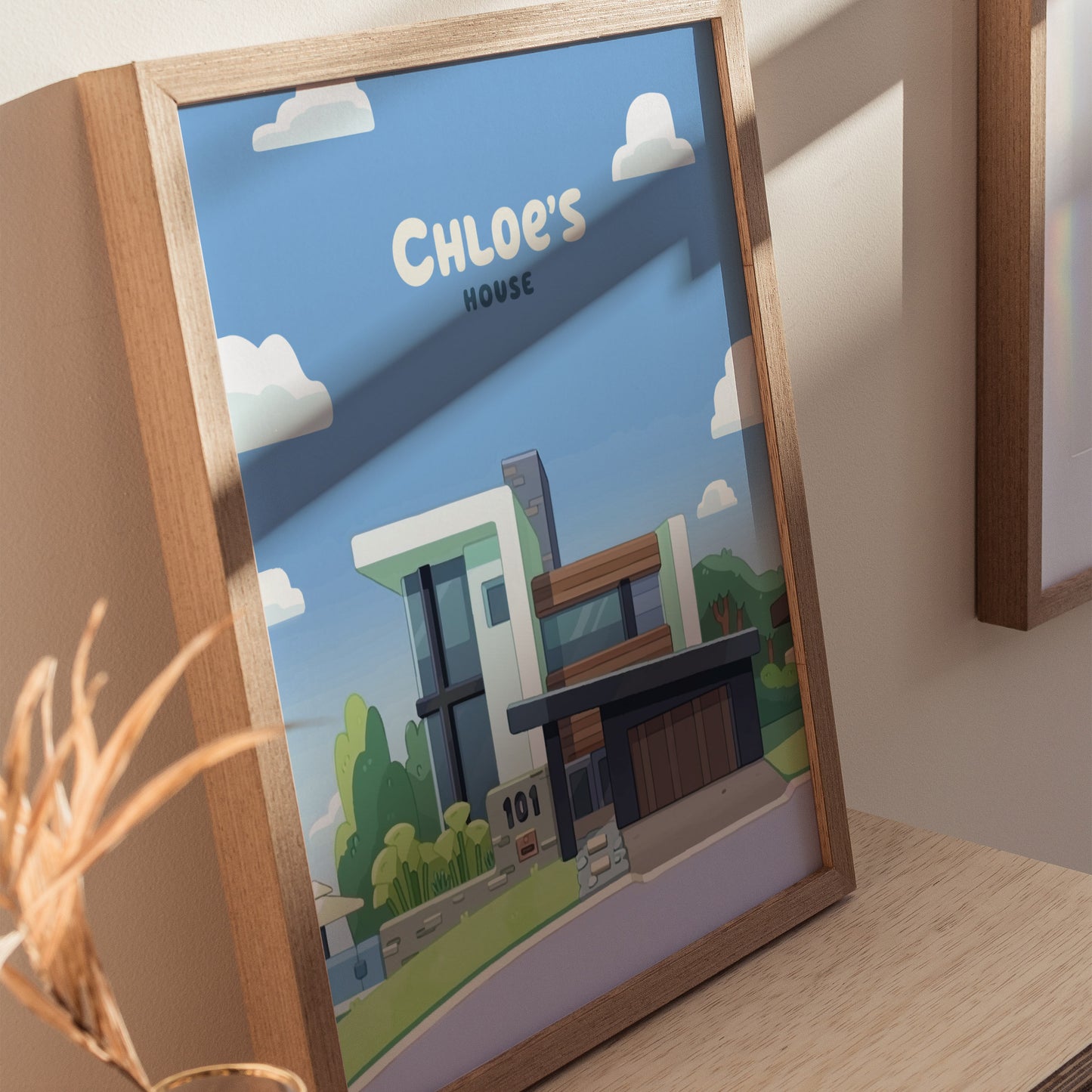 Bluey Chloe's House Poster | Kids Room Decor Wall Art | Framed or Unframed