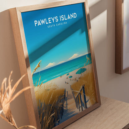 Pawleys Island South Carolina Poster | Coastal Beach Wall Art Print