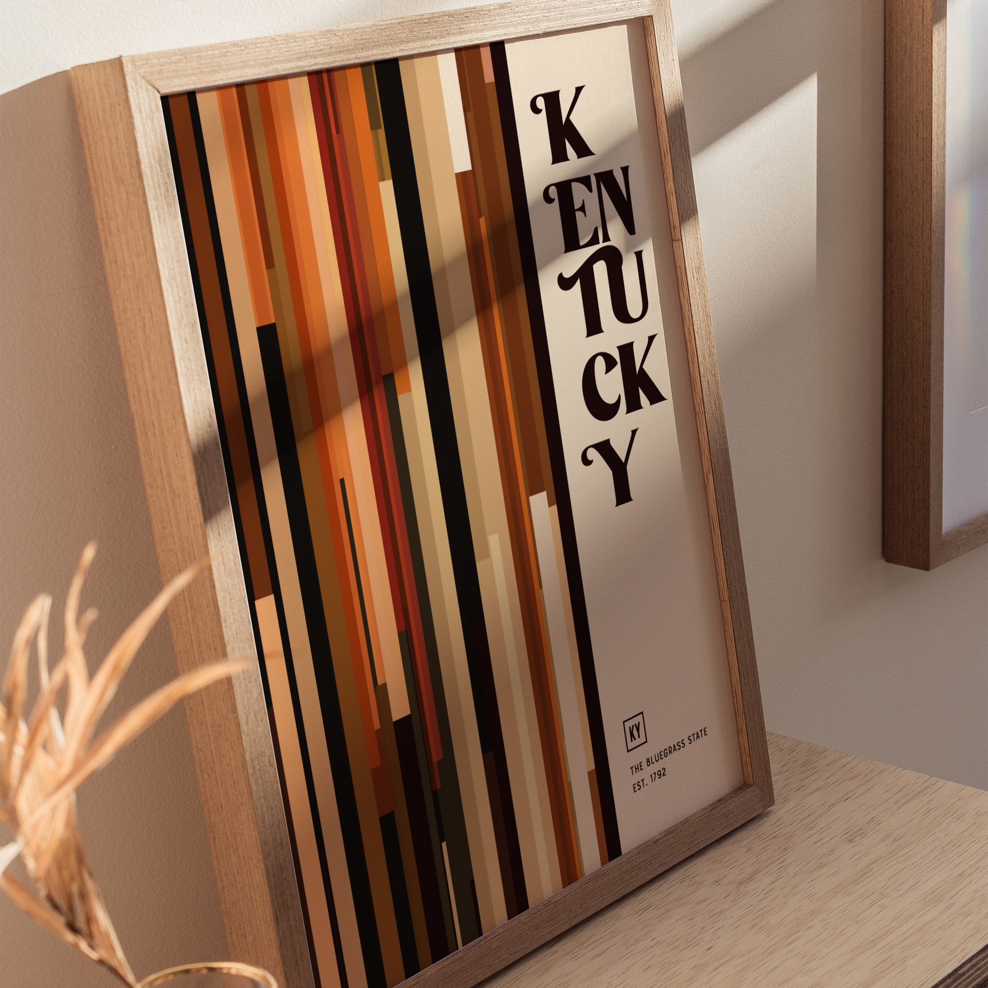 Kentucky The Bluegrass State Poster Abstract Bourbon Wall Art