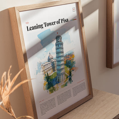 Leaning Tower of Pisa Poster | Italy Travel Wall Art
