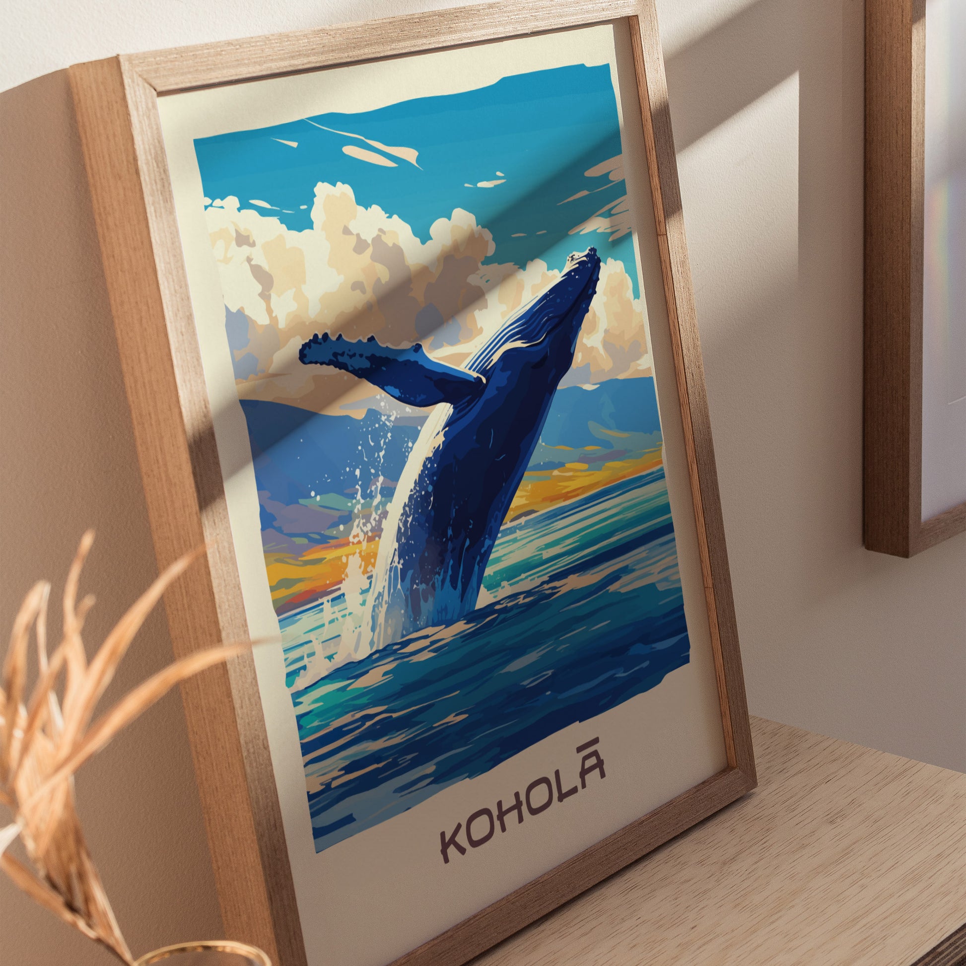 Kohola Hawaiian Humpback Whale Poster | Maui Hawaii Ocean Wall Art