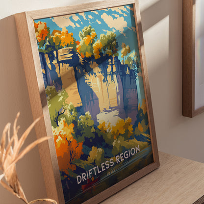 Driftless Region Iowa Poster | Fall Bluffton Landscape Wall Art