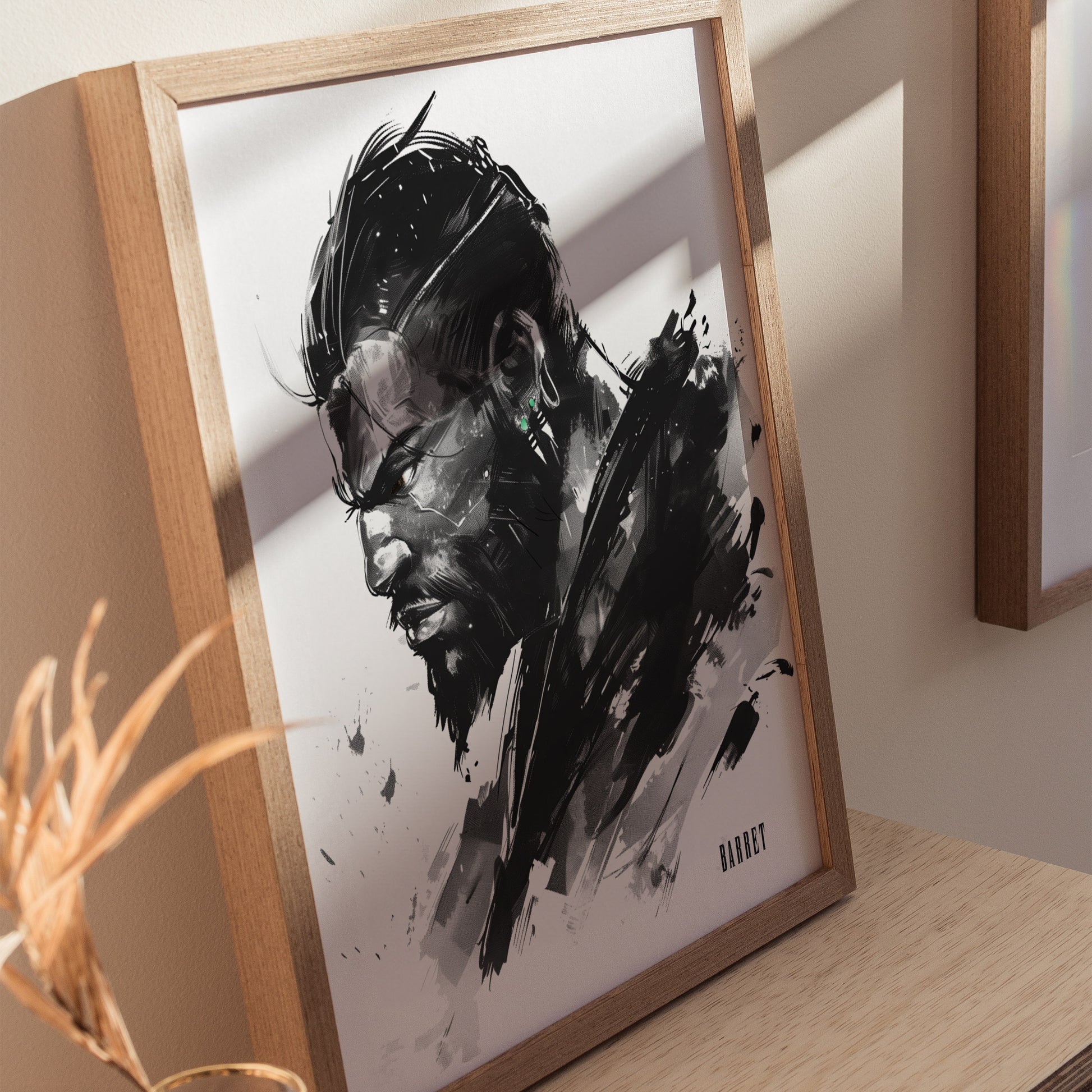 Barret Final Fantasy VII Poster | Classic FF7 RPG Gamer Wall Art | Framed or Unframed