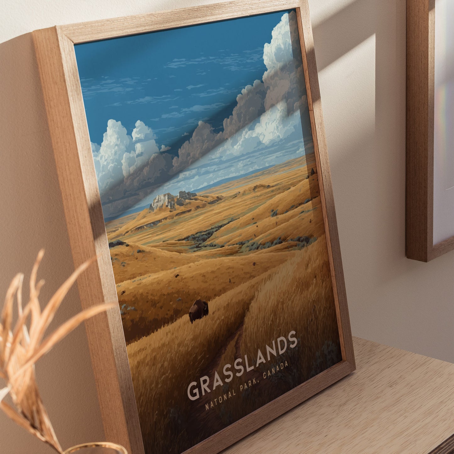 Grasslands National Park Poster | Canadian Bison Wall Art