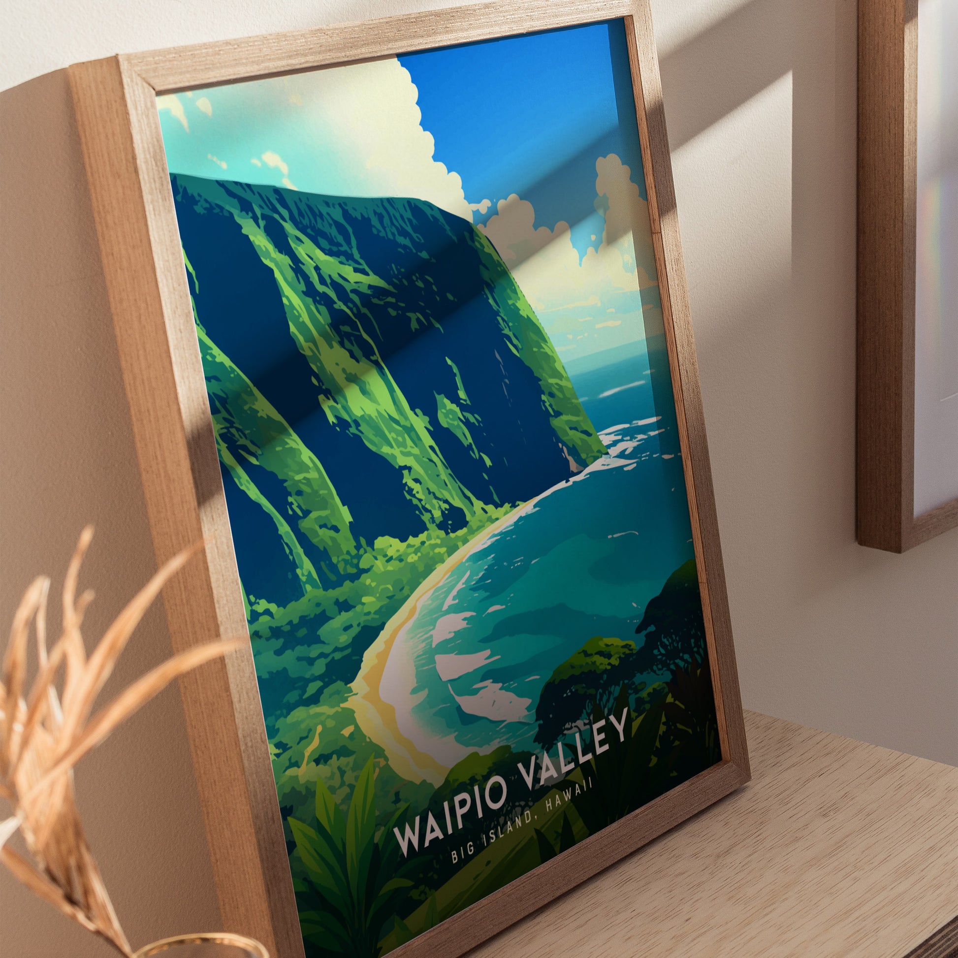Waipio Valley Poster | Big Island Hawaii Art Valley of Kings Lookout