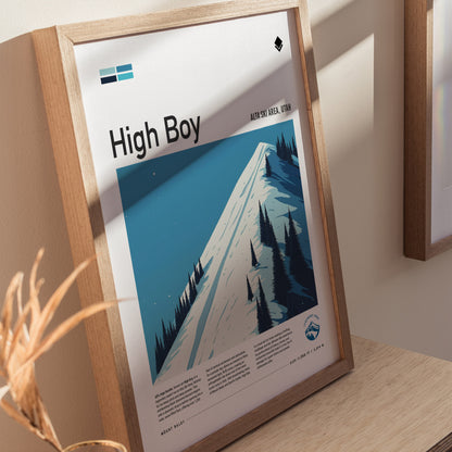 High Boy Ski Run Poster | Alta Ski Area Utah Wall Art