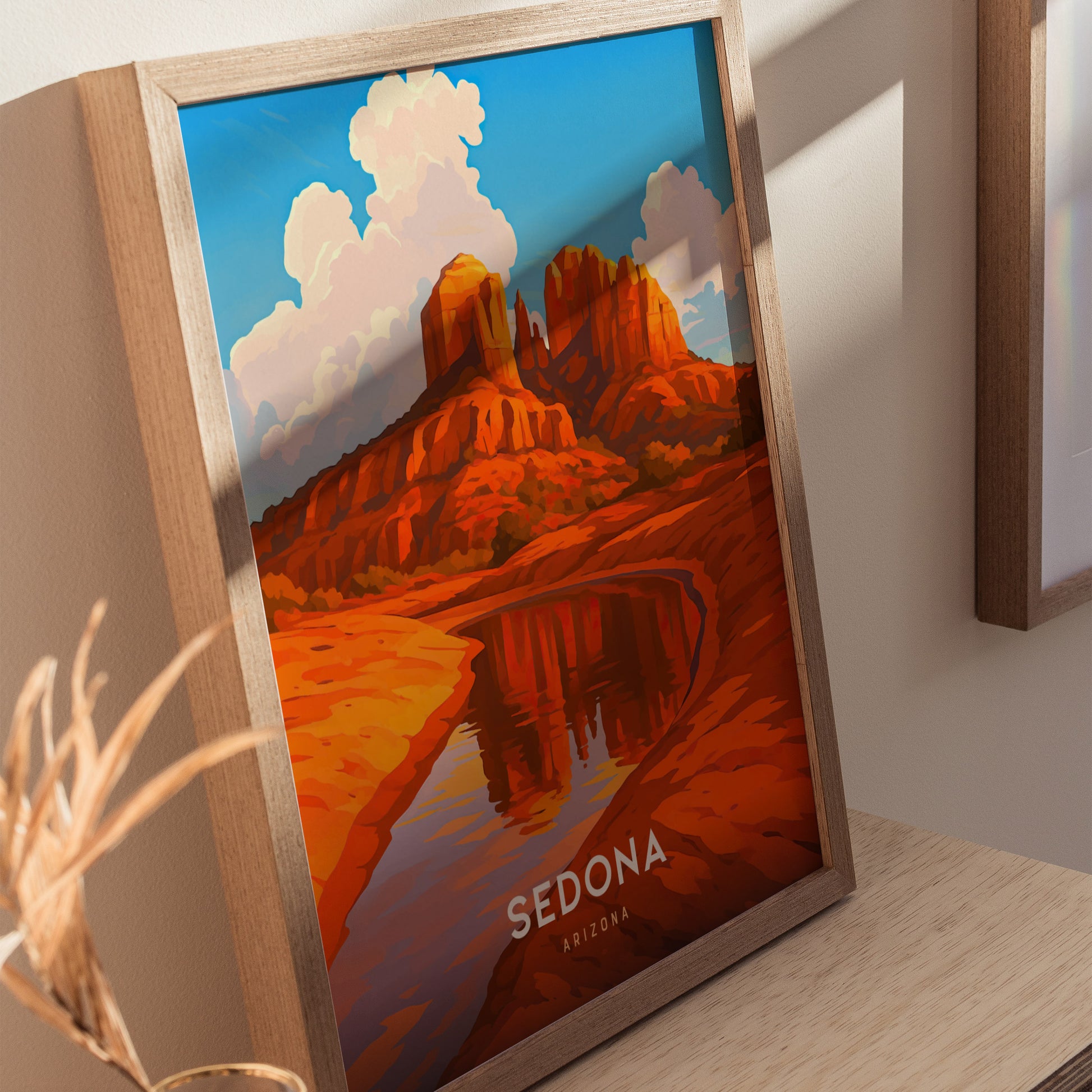 Sedona Arizona Poster | Red Rock Desert Art Southwest Travel Gift