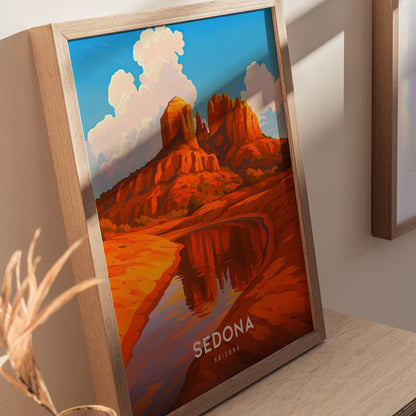 Sedona Arizona Poster | Red Rock Desert Art Southwest Travel Gift