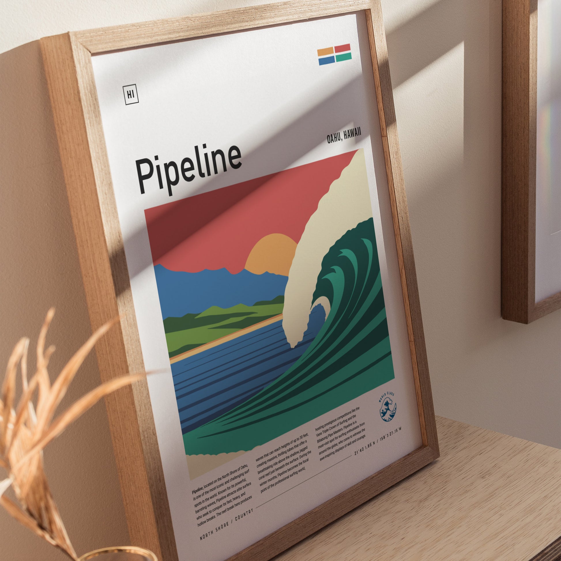 Pipeline Poster | Banzai Pipe North Shore | Oahu Hawaii Surf Spot