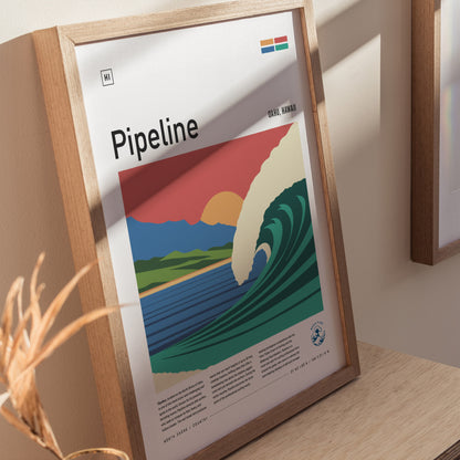 Pipeline Poster | Banzai Pipe North Shore | Oahu Hawaii Surf Spot