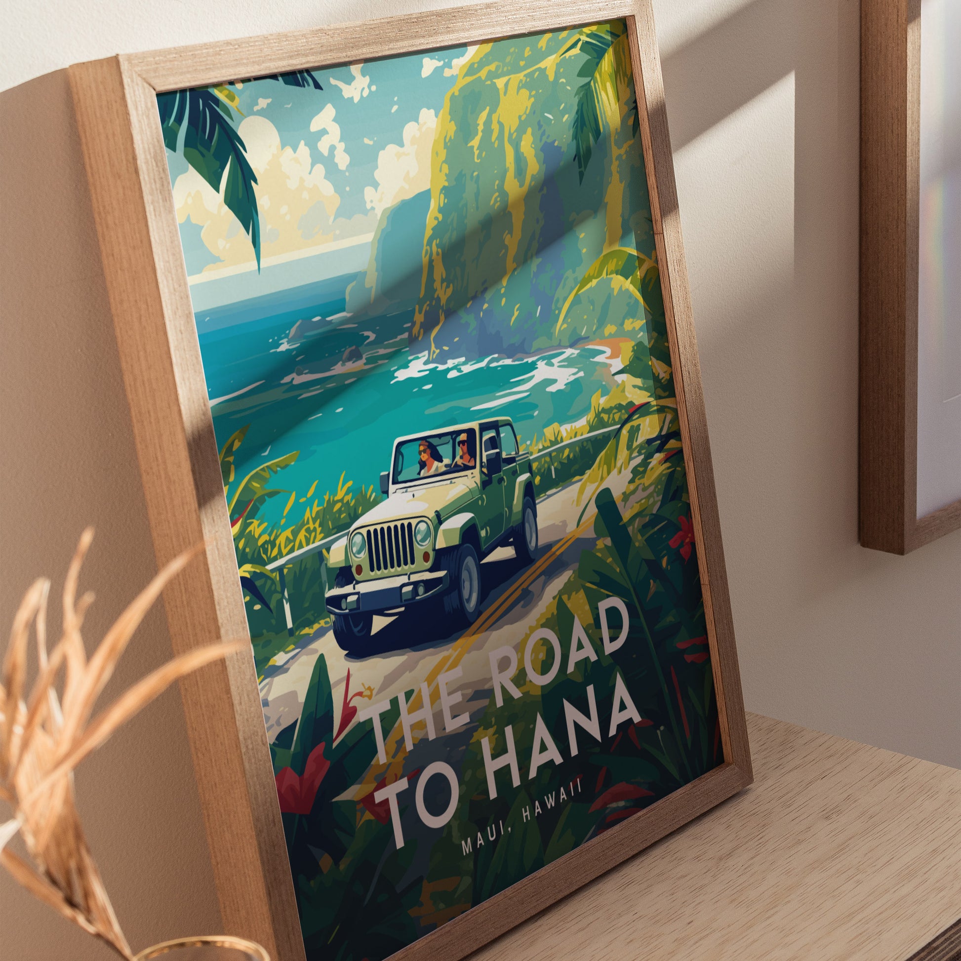 Road to Hana Poster | Maui Hawaii Scenic Drive Travel Art