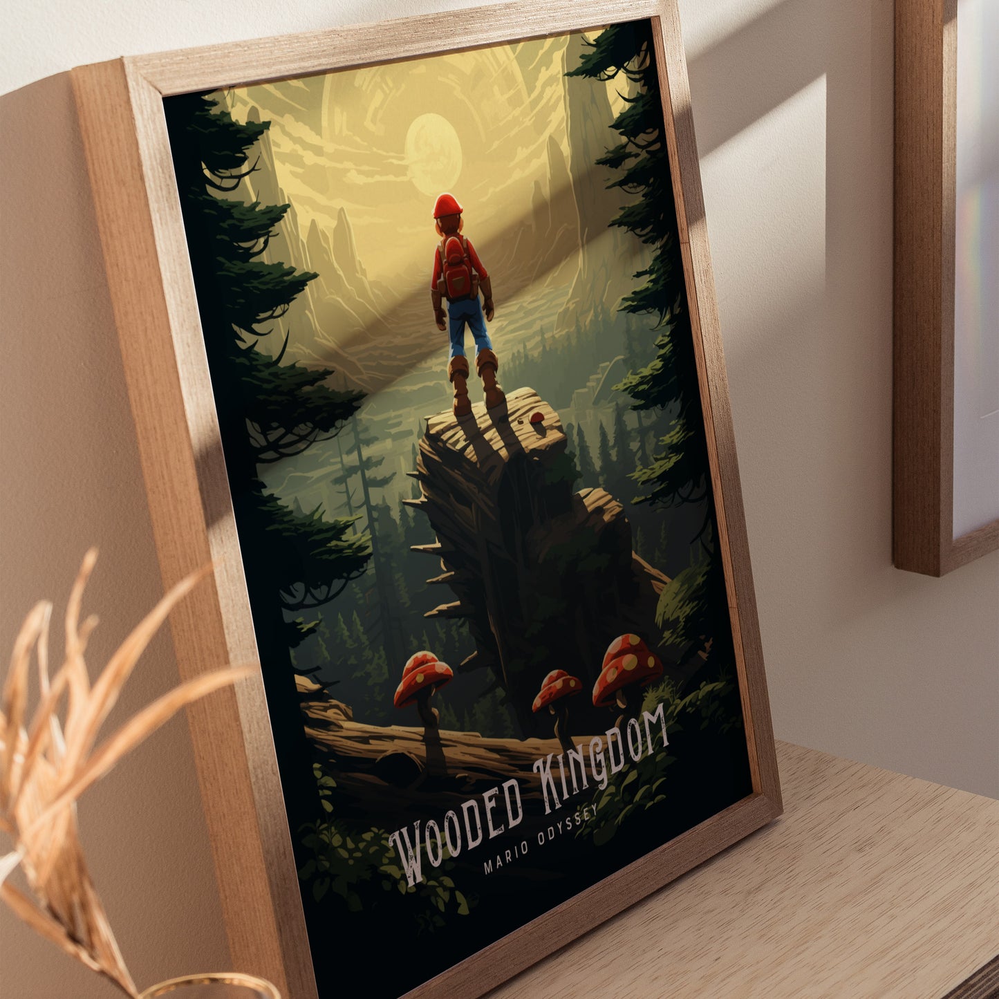 Mario Odyssey Wooded Kingdom Poster | Fan Art Video Game Wall Art