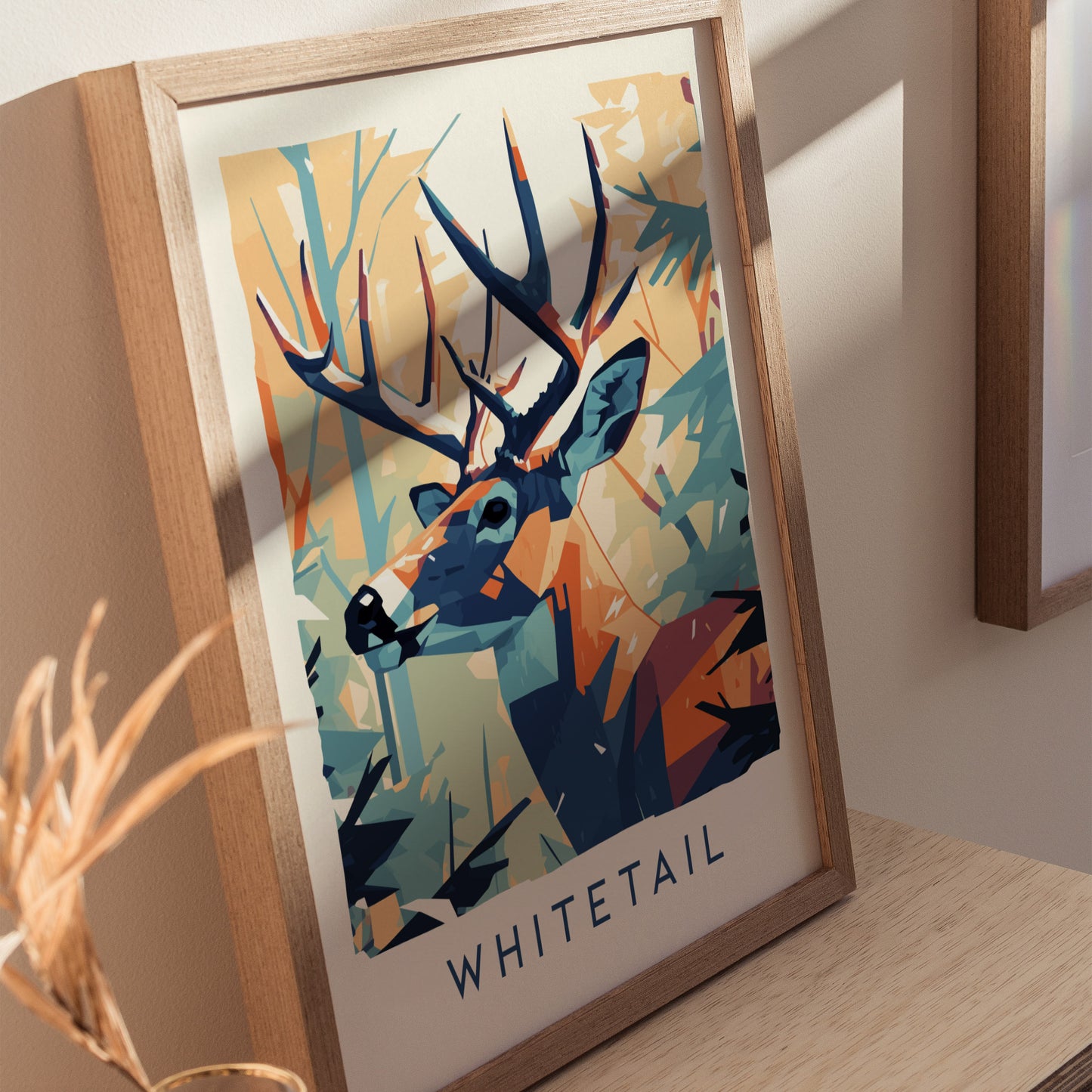 Whitetail Deer Poster | Wildlife Buck Hunting Cabin Wall Art Gift