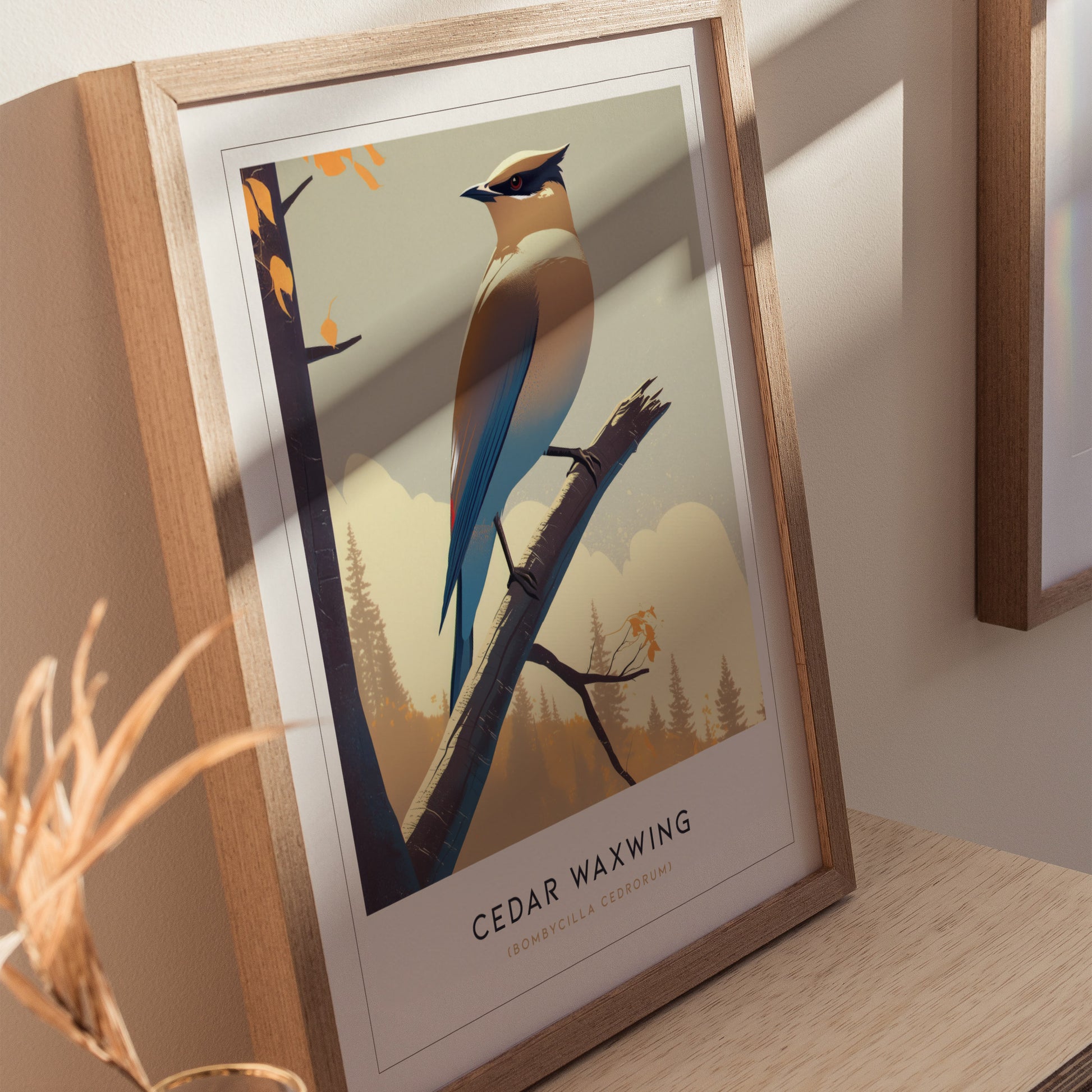 Cedar Waxwing Audubon Print | Bird Lover Modern Wall Art | Framed or Unframed