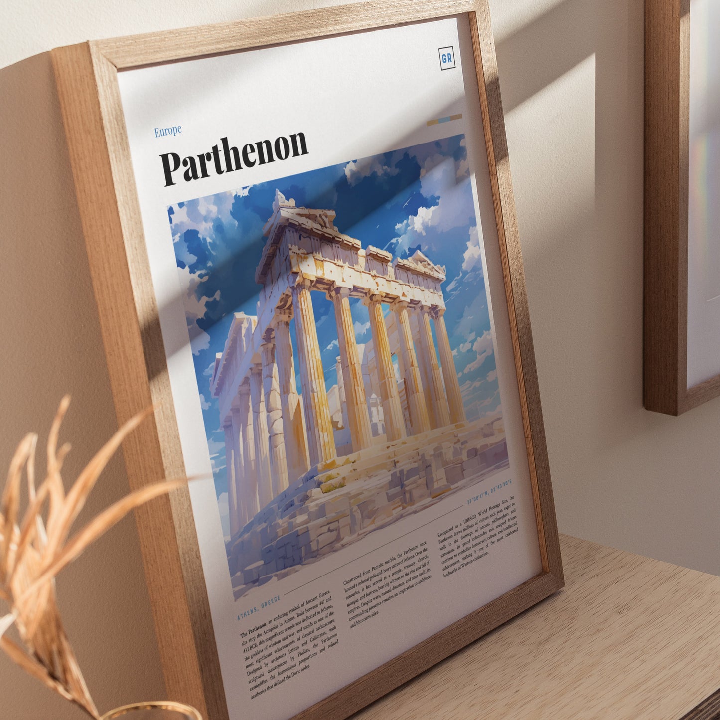 Parthenon Athens Poster | Ancient Greek Temple Wall Art Print