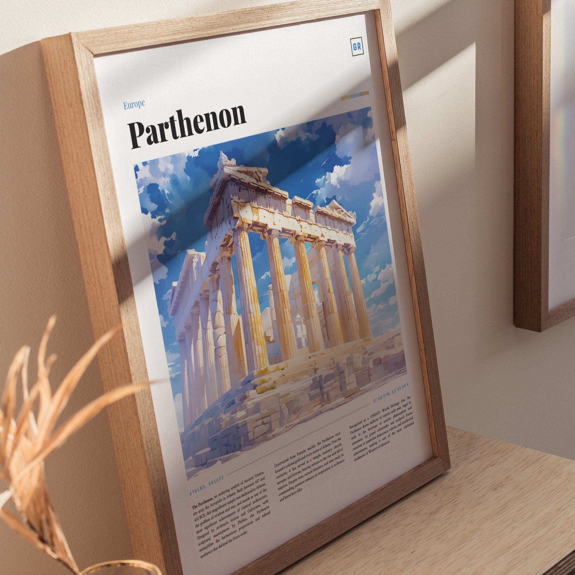 Parthenon Athens Poster | Ancient Greek Temple Wall Art Print