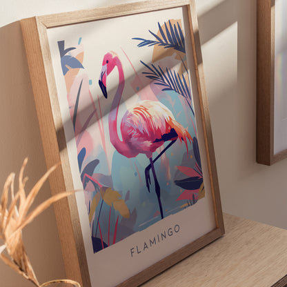Pink Flamingo Poster | Tropical Wall Art | South Florida Audubon Print