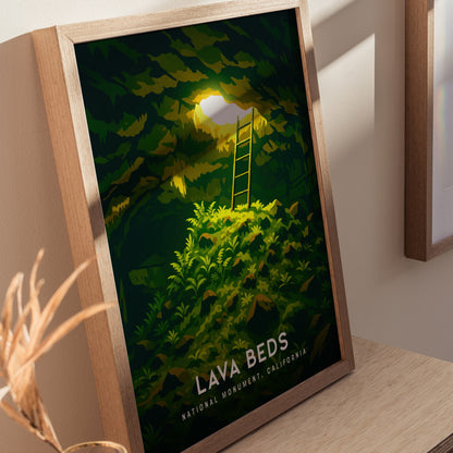 Lava Beds National Monument Poster | California Lava Tube Cave Wall Art