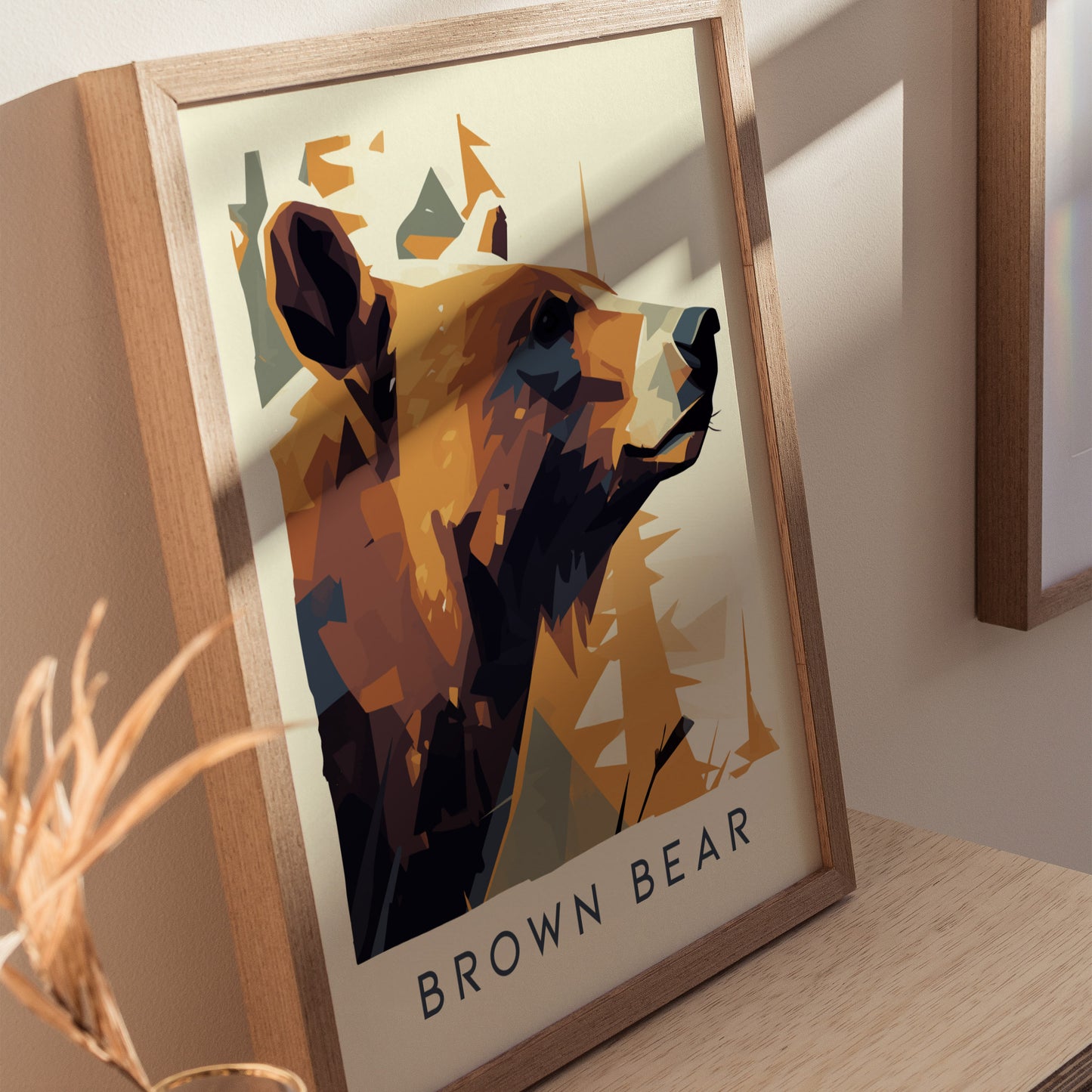 Brown Bear Modern Wildlife Poster | Alaska Nature Wall Art | Framed or Unframed