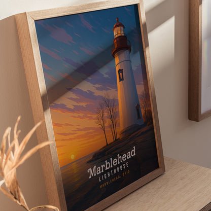Marblehead Lighthouse Poster | Ohio Lake Erie Wall Art