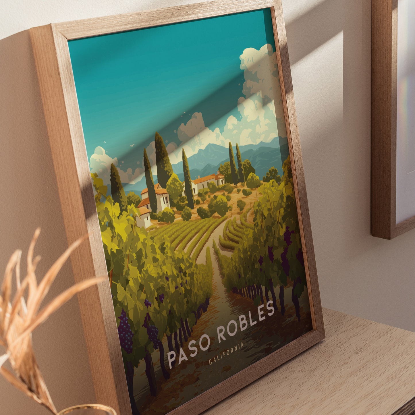Paso Robles California Poster | Wine Country Wall Art Print