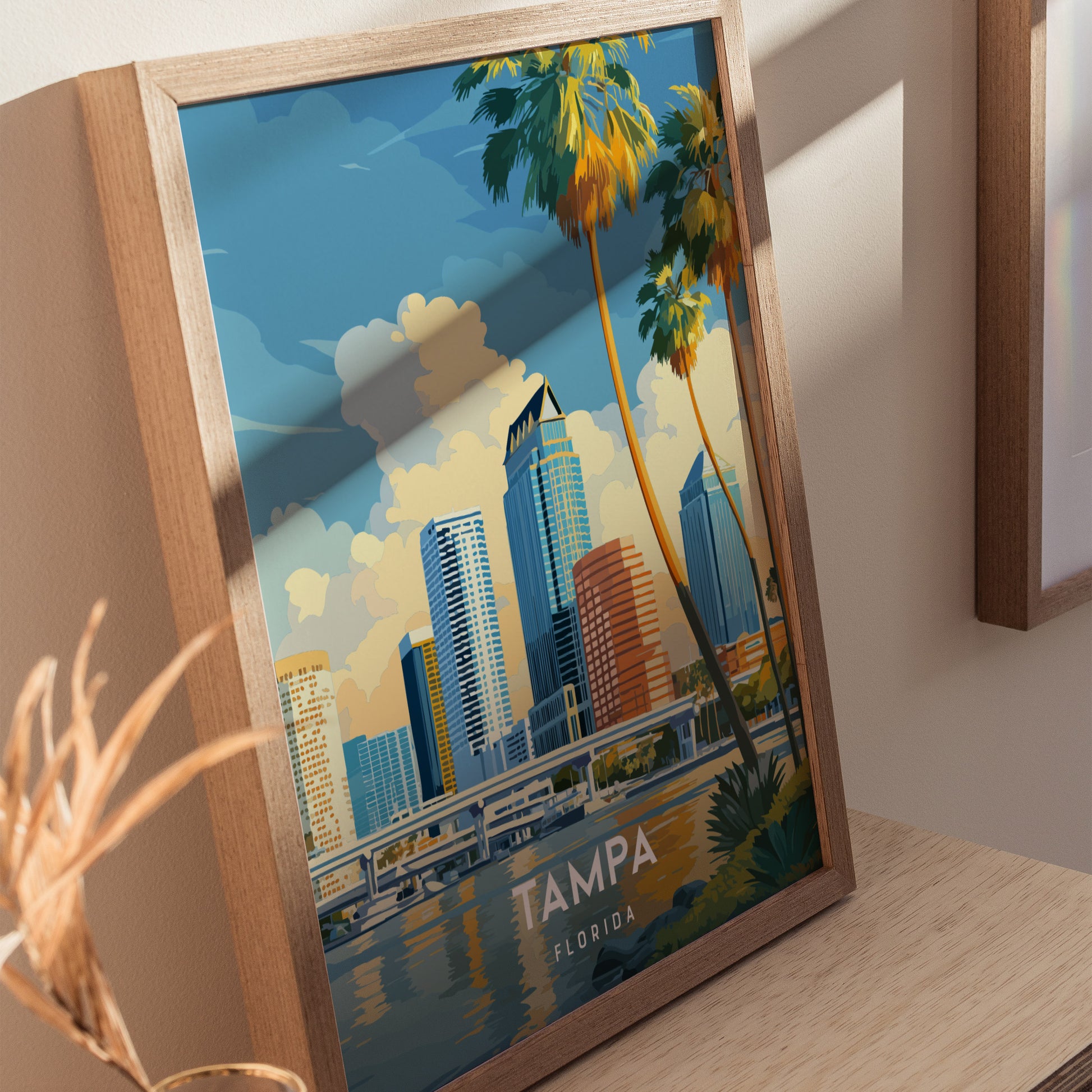 Tampa Poster | Florida Skyline Art | Gulf Coast City Wall Decor