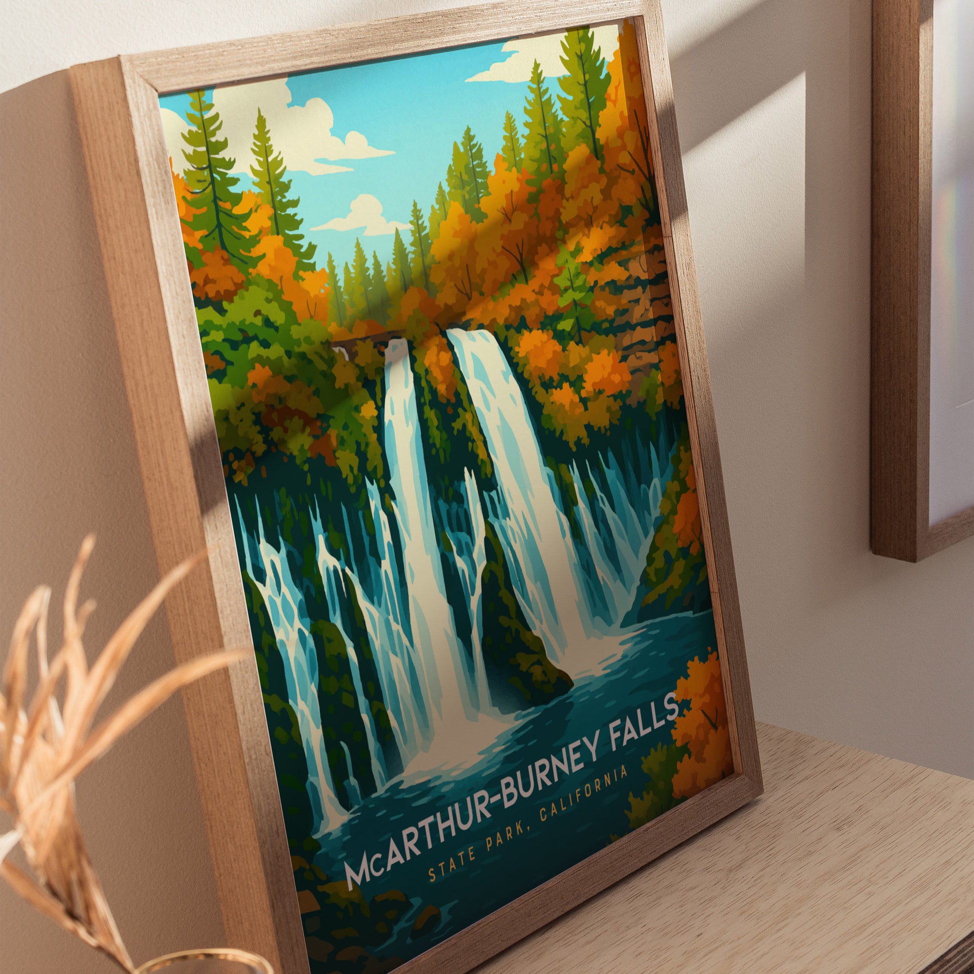 McArthur-Burney Falls Poster | California Waterfall Wall Art