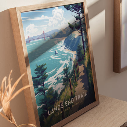 Lands End Trail Poster | San Francisco Coastal Hike Wall Art