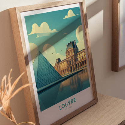 Louvre Paris Poster | France Museum Wall Art Print