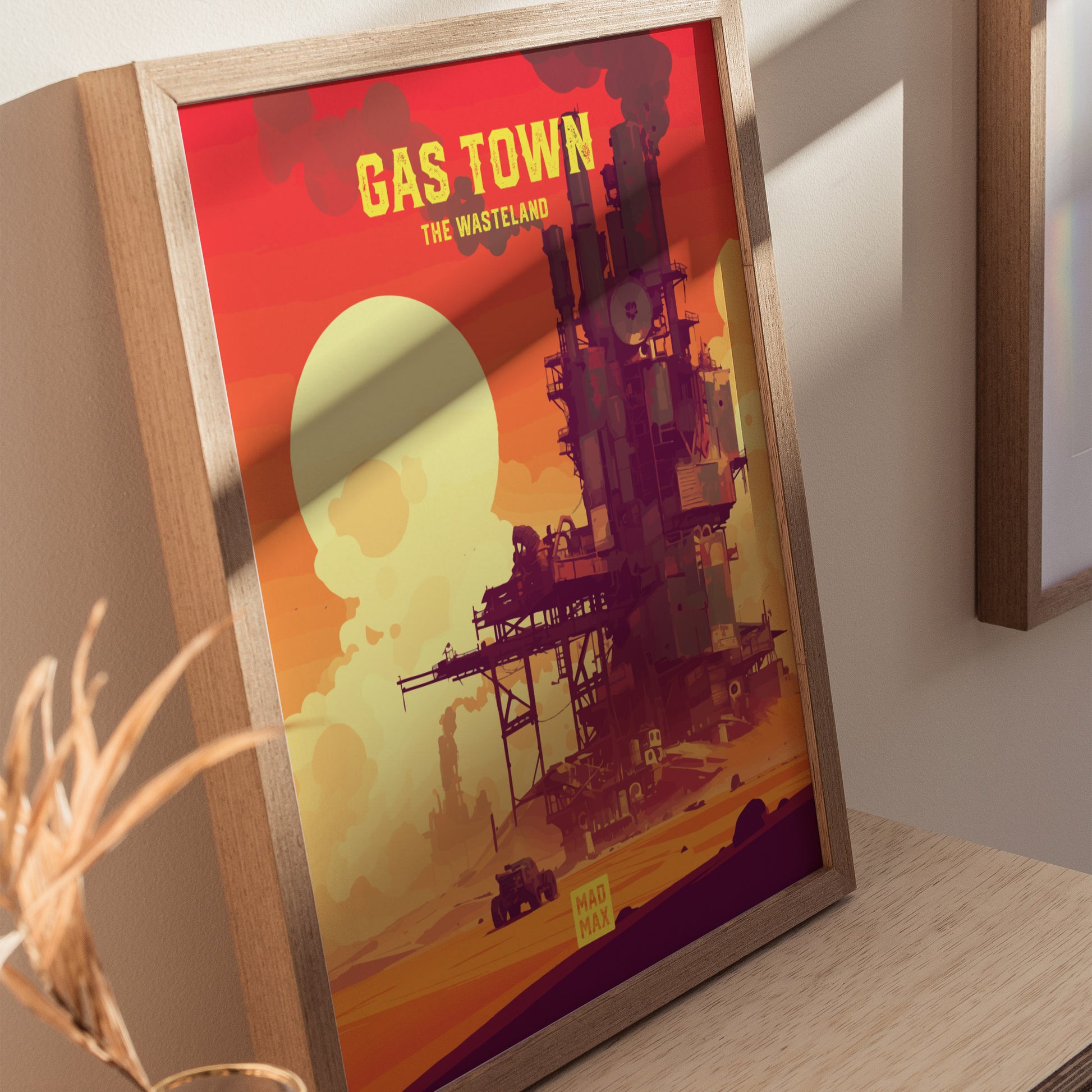 Gas Town Poster | Mad Max Wasteland Wall Art | Framed or Unframed