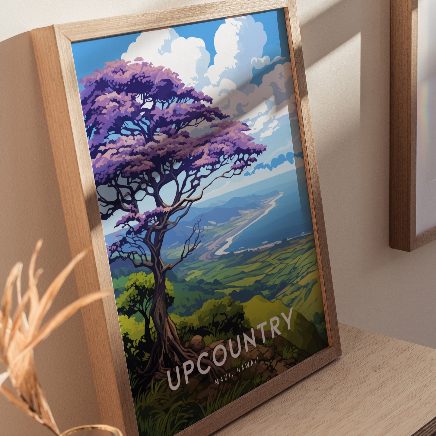 Maui Upcountry Jacaranda Poster | Makawao Kula Hawaii Art Paia