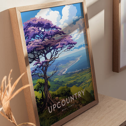 Maui Upcountry Jacaranda Poster | Makawao Kula Hawaii Art Paia