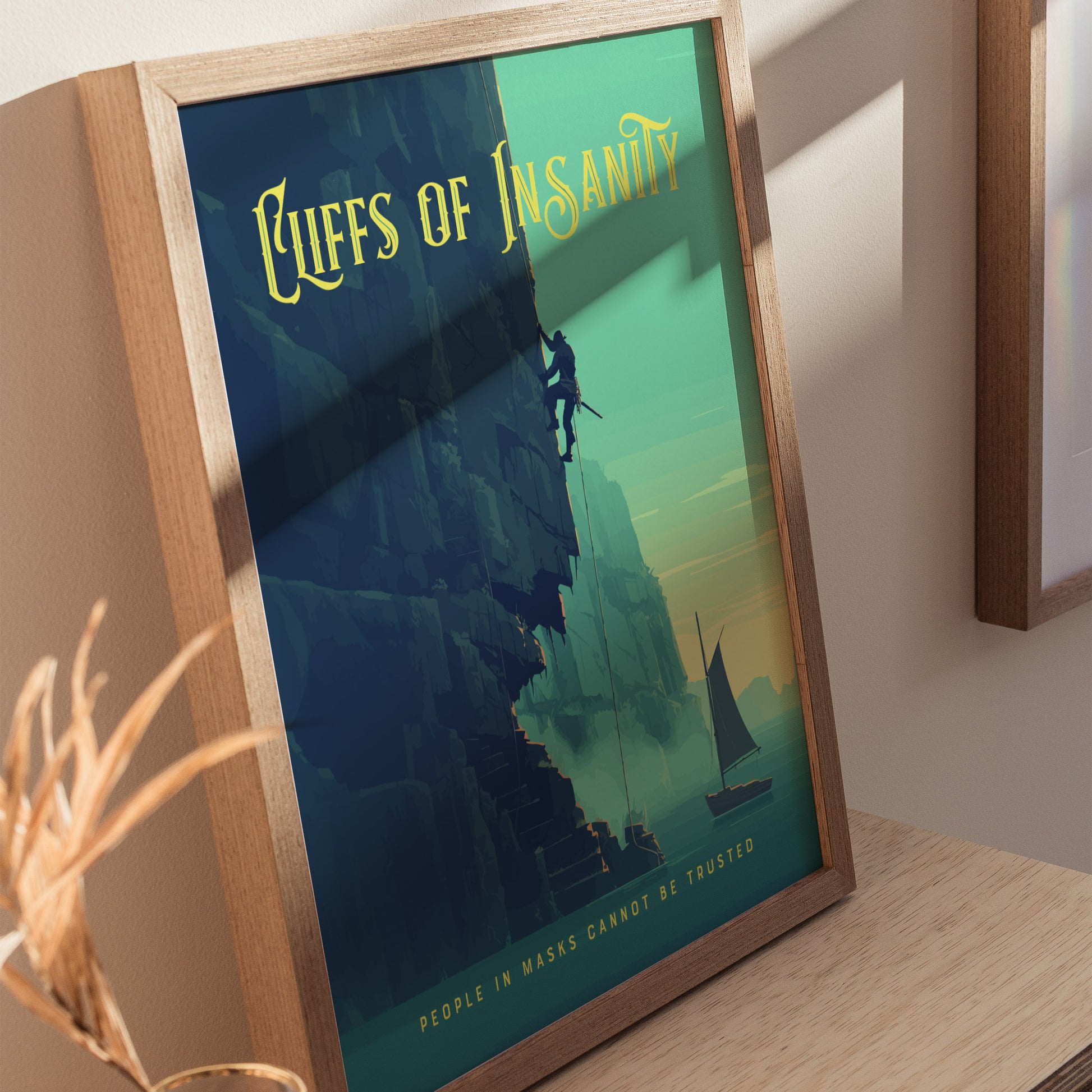 Cliffs Of Insanity Poster | Princess Bride Nostalgia Fantasy Wall Art | Framed or Unframed