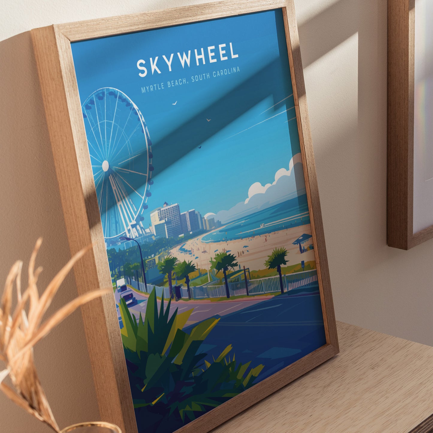SkyWheel Myrtle Beach Poster | South Carolina Boardwalk Travel Art