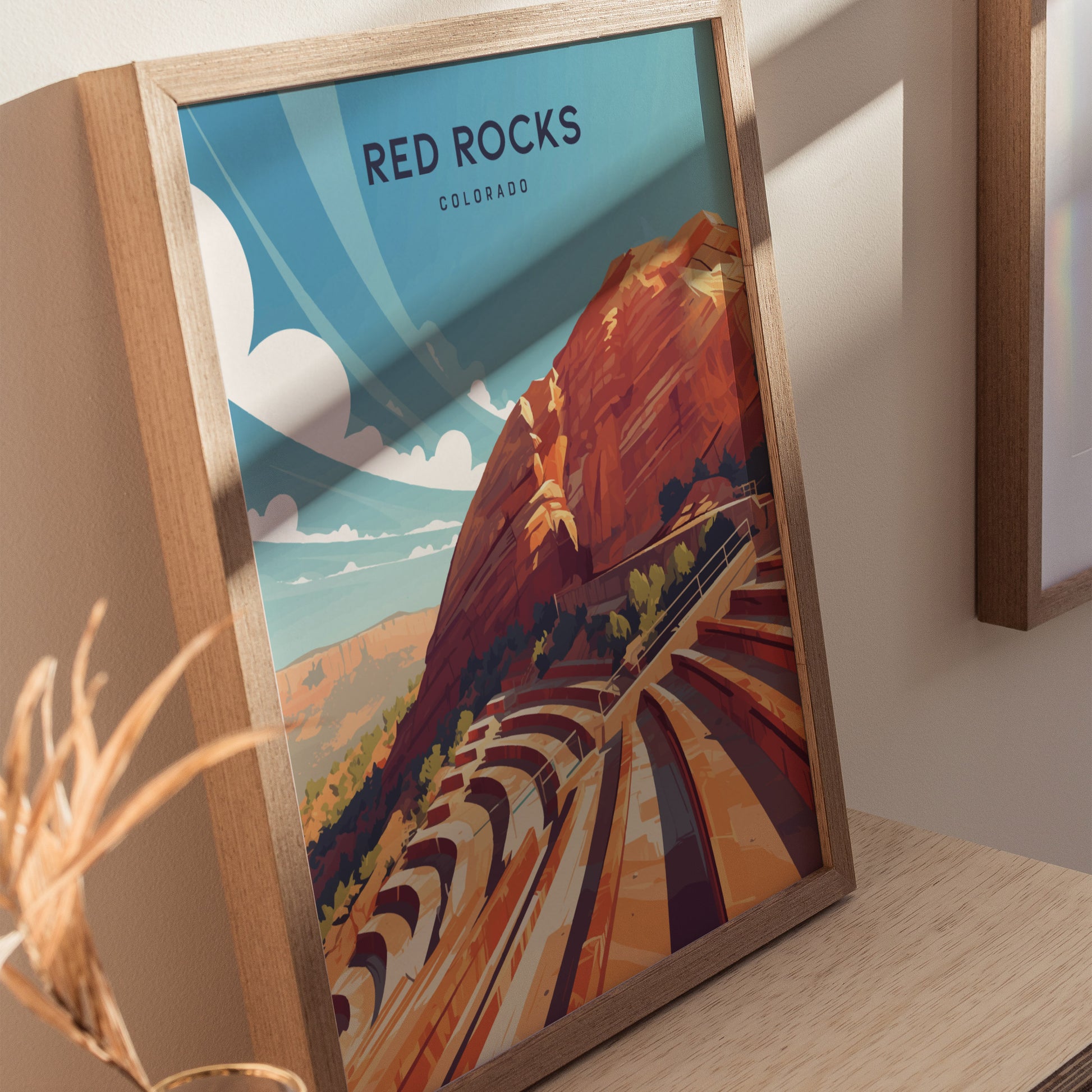 Red Rocks Amphitheatre Poster | Modern Colorado Concert Wall Art